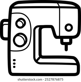 Sewing machine doodle vector icon and illustration