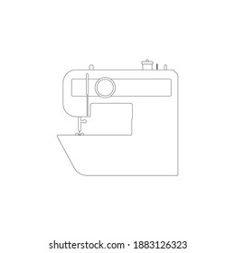 sewing machine drawing on white background