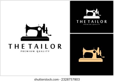 Sewing Machine and Fast Tailoring Clothes, Logo Template. Tailor Shop, Tailoring Craft and Textile Production, Vector Design. Fashion and Clothes Illustration