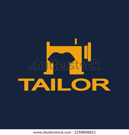 Sewing machine and fast tailoring clothes, logo template. Tailor shop, tailoring craft and textile production, vector design. Fashion and clothes, illustration.vector