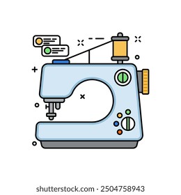 Sewing Machine Filled Color Icon, Vector illustration