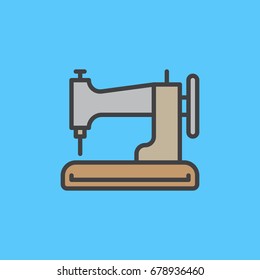 Sewing machine filled outline icon, line vector sign, linear colorful pictogram. Symbol, logo illustration. Pixel perfect