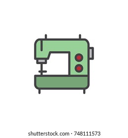 Sewing machine filled outline icon, line vector sign, linear colorful pictogram isolated on white. Symbol, logo illustration. Pixel perfect vector graphics