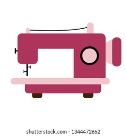 Sewing machine flat illustration on white
