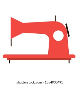 Sewing machine flat illustration on white