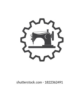 sewing machine gear  icon vector illustration