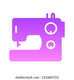 Diseño de iconos de degradado de glifo de máquina de coser