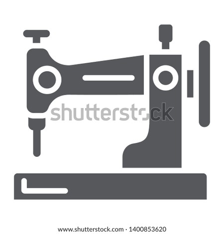 Sewing machine glyph icon, hobby and handcraft, household sign, vector graphics, a solid pattern on a white background, eps 10.