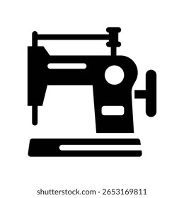 ícone de glifos da máquina de costura gráfico vetorial de ilustração. Elemento simples ilustração vetor gráfico, adequado para aplicativo, sites e apresentações isolados no fundo branco