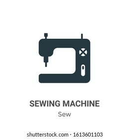 Sewing machine glyph icon vector on white background. Flat vector sewing machine icon symbol sign from modern sew collection for mobile concept and web apps design.