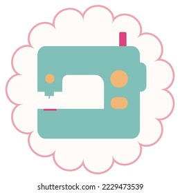 sewing machine handmade icon in flat style illustration