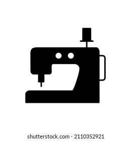 sewing machine Icon in black flat glyph, filled style isolated on white background