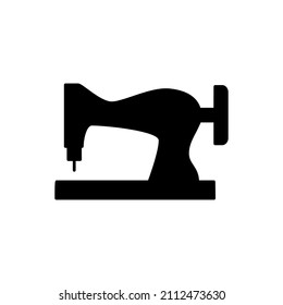 sewing machine Icon in black flat glyph, filled style isolated on white background