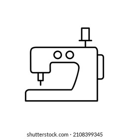 máquina de coser Icono en el icono de estilo de línea negra, estilo aislado en fondo blanco