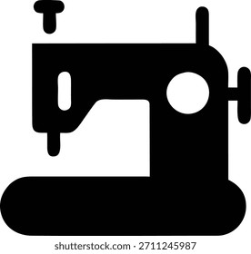 Sewing Machine Icon Black Silhouette Design