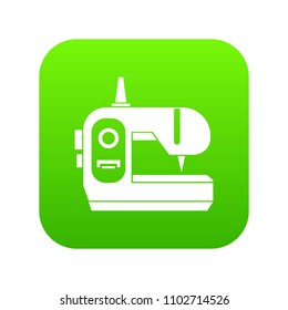 Sewing machine icon digital green for any design isolated on white vector illustration