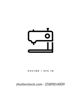 Sewing Machine Icon. Editable Stroke