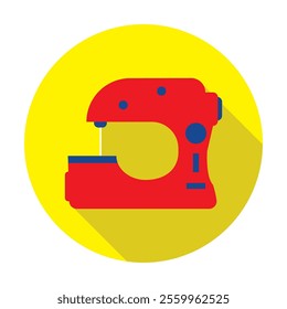 Sewing machine icon. Flat vector related icon with long shadow for web and mobile applications