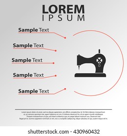 sewing machine icon. sewing machine infographics template
