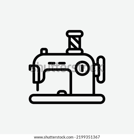  sewing machine icon, isolated craft outline icon in light grey background, perfect for website, blog, logo, graphic design, social media, UI, mobile app