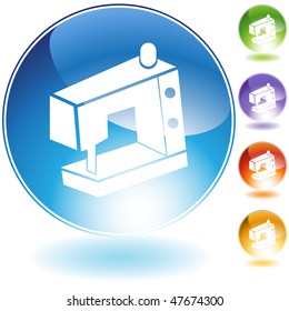Sewing machine icon isolated on a white background.