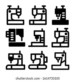 sewing machine icon isolated sign symbol vector illustration - Collection of high quality black style vector icons
