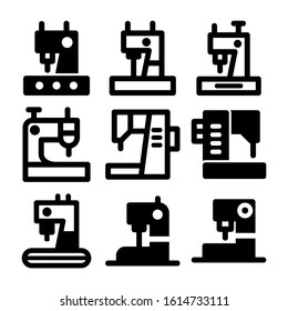 sewing machine icon isolated sign symbol vector illustration - Collection of high quality black style vector icons
