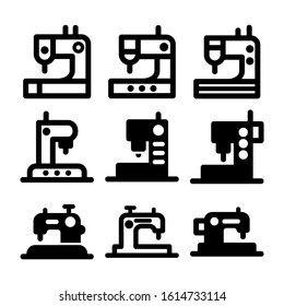 sewing machine icon isolated sign symbol vector illustration - Collection of high quality black style vector icons
