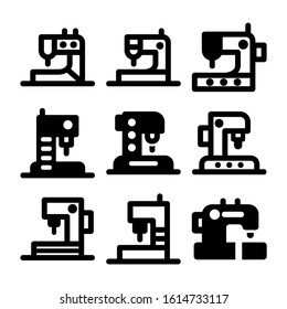 sewing machine icon isolated sign symbol vector illustration - Collection of high quality black style vector icons
