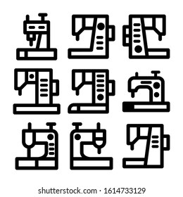 sewing machine icon isolated sign symbol vector illustration - Collection of high quality black style vector icons
