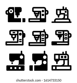 sewing machine icon isolated sign symbol vector illustration - Collection of high quality black style vector icons
