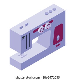 Sewing machine icon. Isometric of sewing machine vector icon for web design isolated on white background