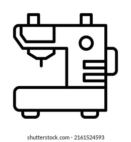 Icono de máquina de coser. Diseño De Estilo De Arte De Línea Aislado En Fondo Blanco