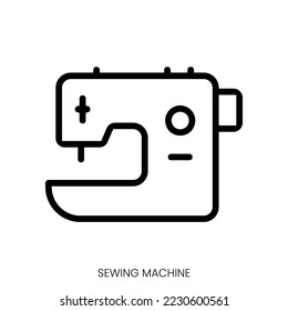 sewing machine icon. Line Art Style Design Isolated On White Background