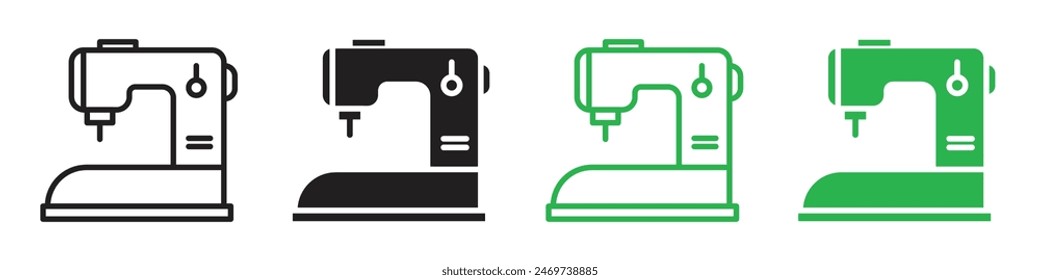 Sewing machine icon line art vector