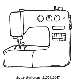 Sewing machine Icon line sketch icon. Stock vector illustration.