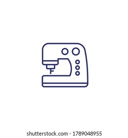 sewing machine icon, line vector