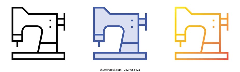 sewing machine icon. Linear, Blue Fill and Gradient Style Design Isolated On White Background