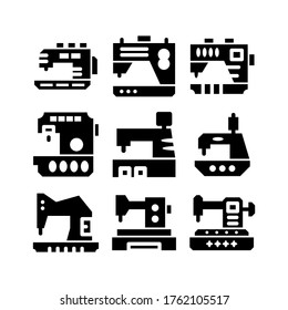 icono de la máquina de coser o logotipo símbolo de signo aislado ilustración vectorial - Colección de iconos vectoriales de estilo negro de alta calidad
