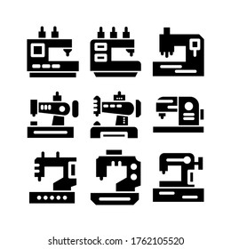 icono de la máquina de coser o logotipo símbolo de signo aislado ilustración vectorial - Colección de iconos vectoriales de estilo negro de alta calidad
