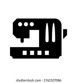 Symbol einer Nähmaschine oder Logo einzeln auf Zeichensymbolen, Vektorgrafik - hochwertige Vektorsymbole in schwarzem Stil
