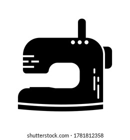Symbol einer Nähmaschine oder Logo einzeln auf Zeichensymbolen, Vektorgrafik - hochwertige Vektorsymbole in schwarzem Stil
