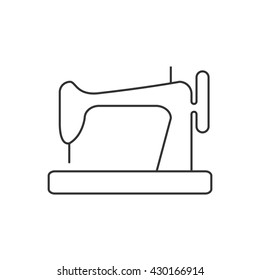 Sewing machine icon or logo line art style. Vector Illustration.