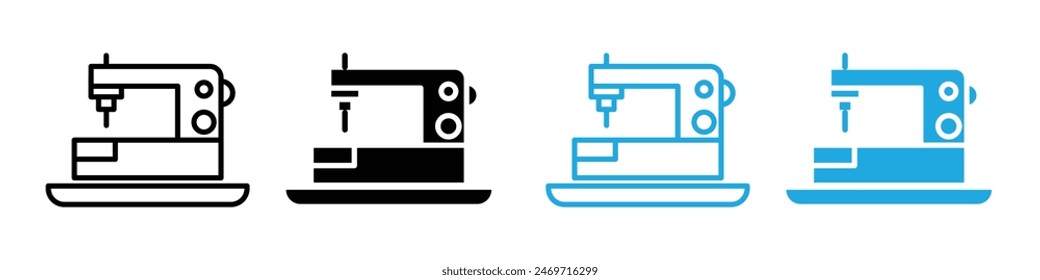 Sewing machine icon logo set vector