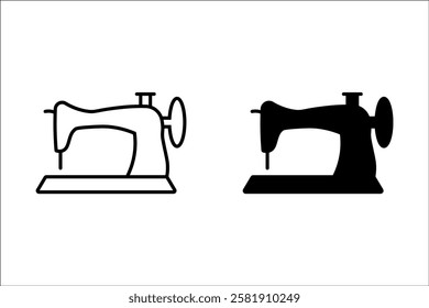 sewing machine  icon. Sewing and needlework craft symbol. Simple vector illustration.