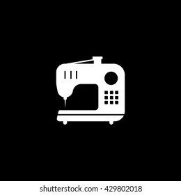 Sewing Machine Icon On Black Background