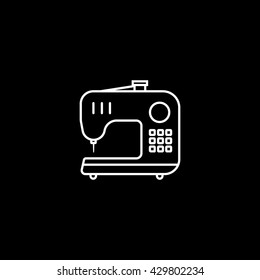 Sewing Machine Icon On Black Background