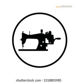 sewing machine icon on white background.vector illustration.
