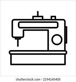icono de la máquina de coser sobre fondo blanco