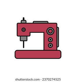 Sewing machine icon on white background. Vector illustration.